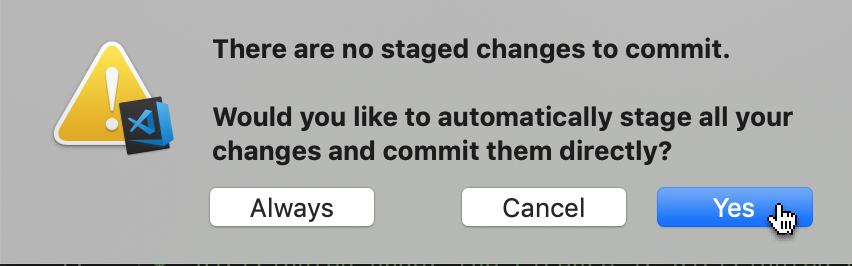Stage Changes Dialog