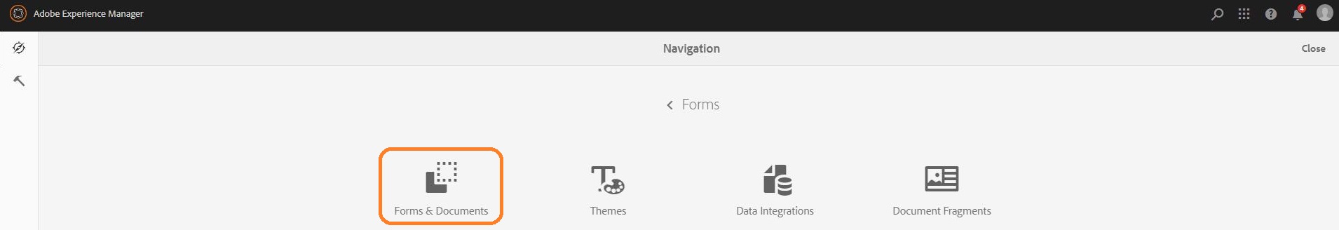Navigate to Forms & Documents