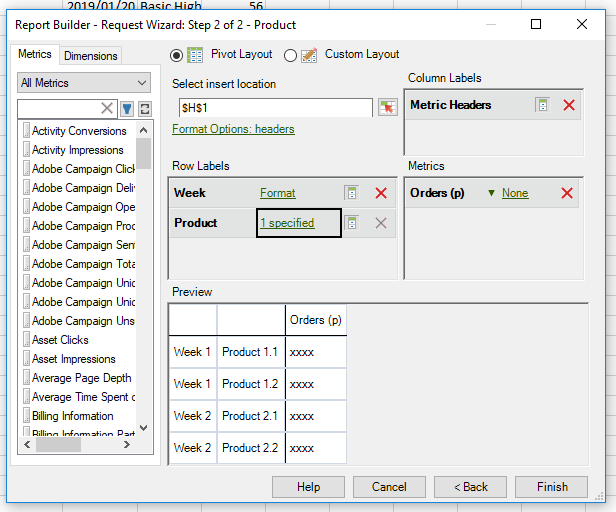 Figure 16: Report Builder Products Reports