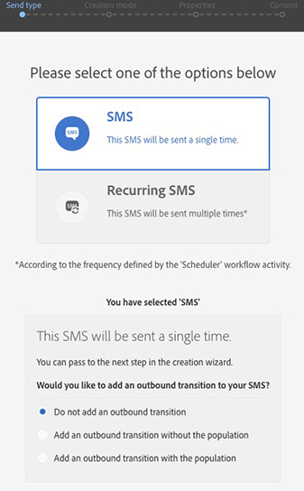 Figure 1.5.4: SMS send type